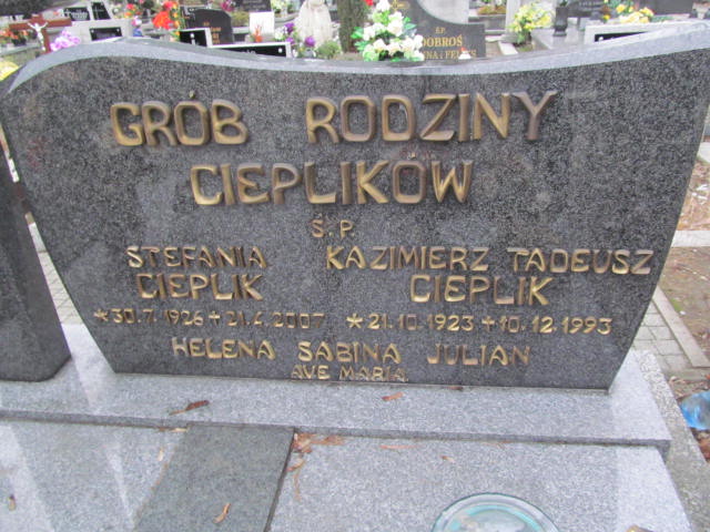 Stefania Anna Cieplik 1926 Kępno - Grobonet - Wyszukiwarka osób pochowanych